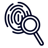 Fingerprint under magnifying glass
